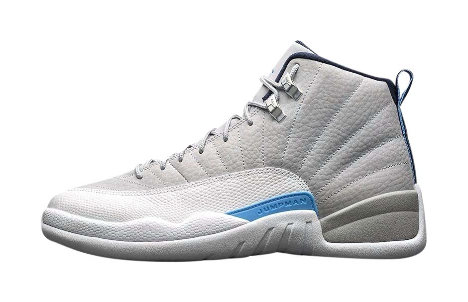 blue and white jordans 12