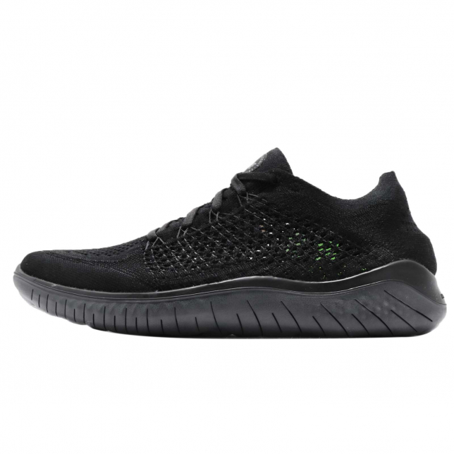 nike free rn flyknit 2018 black and white