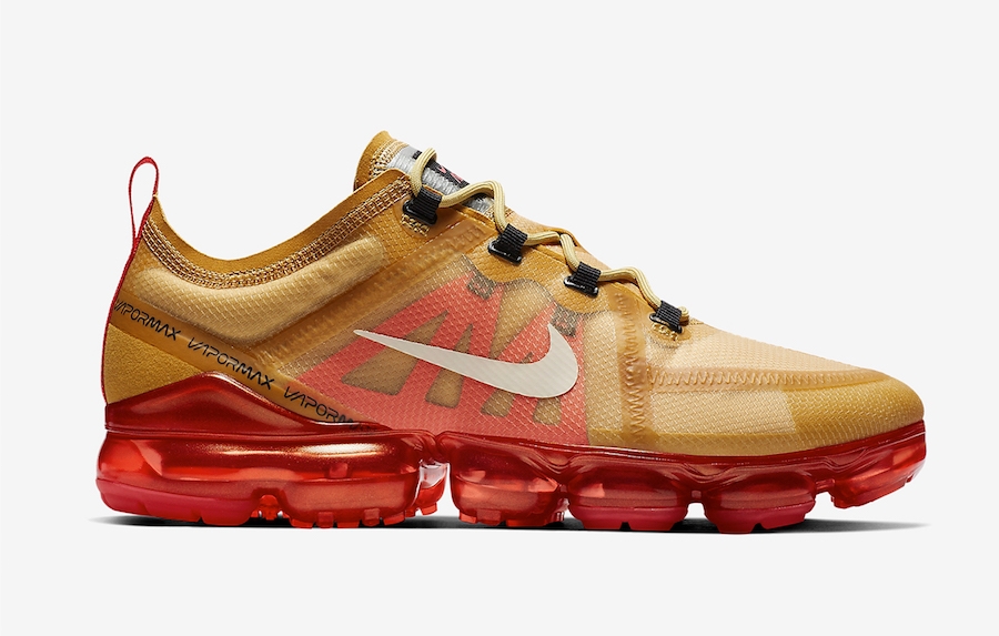 vapormax gold and red