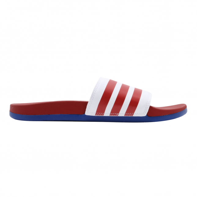 adidas Adilette Comfort Cloud White Scarlet Team Royal Blue