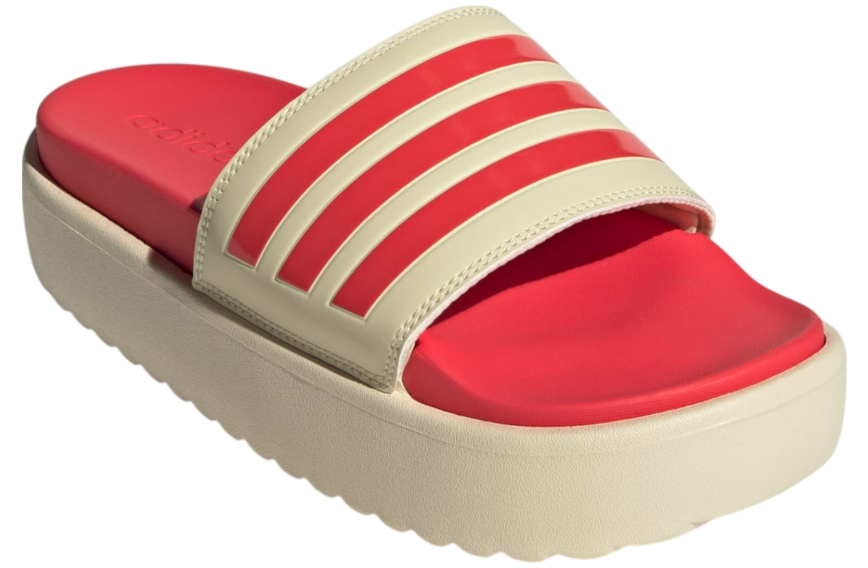 Adidas Adilette Platform Wmns Warm Vanilla / Semi Lucid Red