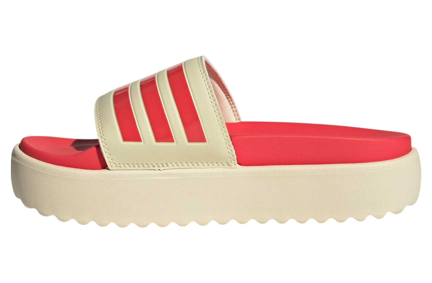 Adidas Adilette Platform WMNS Warm Vanilla / Semi Lucid Red