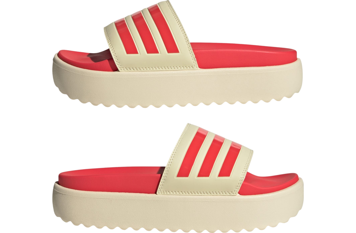 Adidas Adilette Platform Wmns Warm Vanilla / Semi Lucid Red