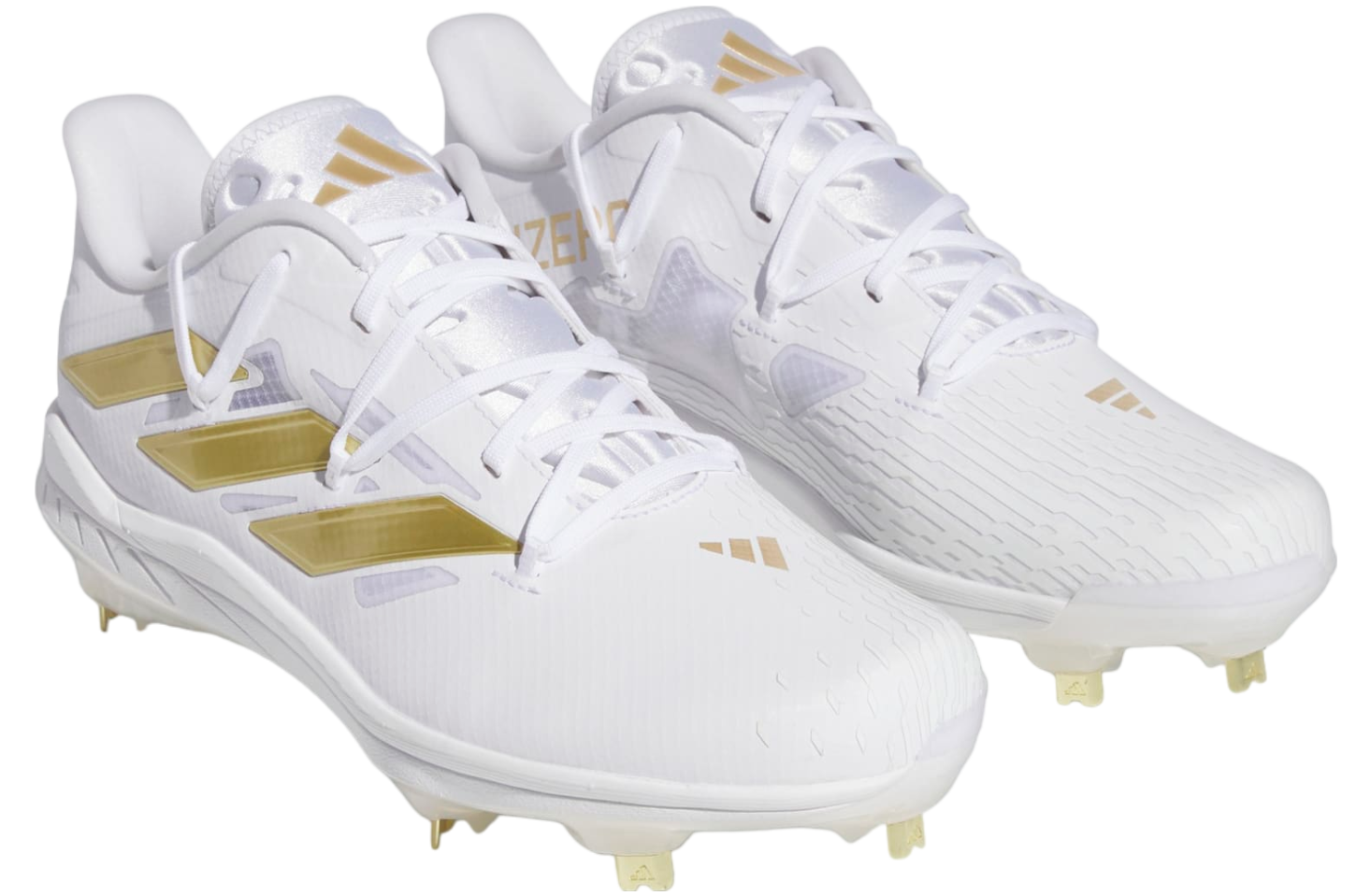 Adidas Adizero Afterburner 9 Cleats Cloud White / Gold Metallic