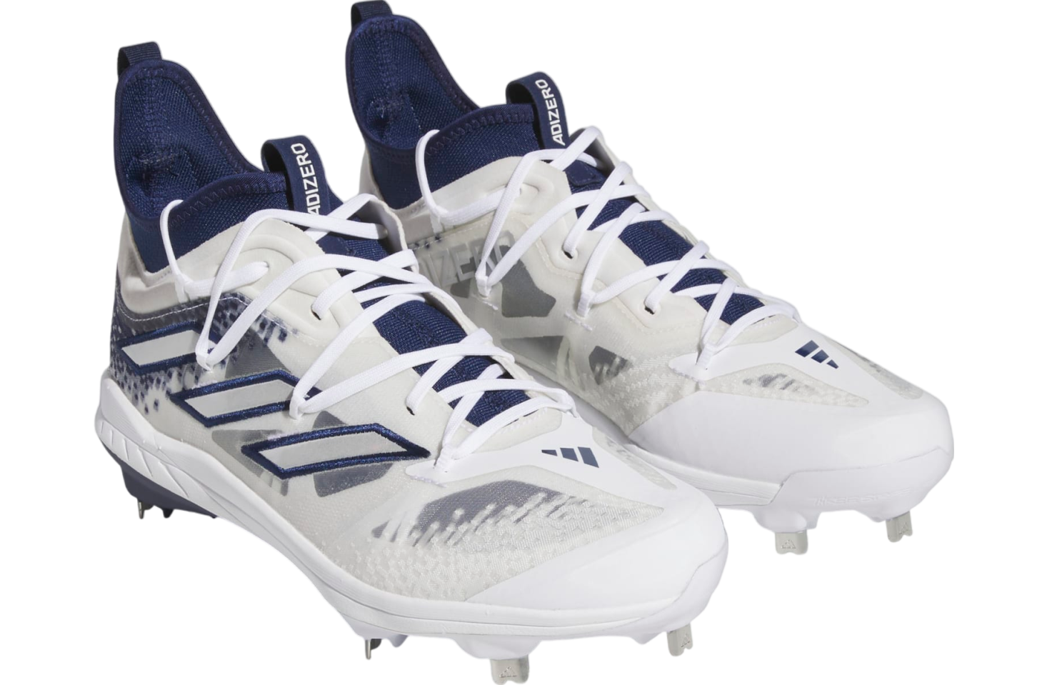 Adidas Adizero Afterburner 9 Nwv Cleats Team Navy Blue 2 / Silver Metallic