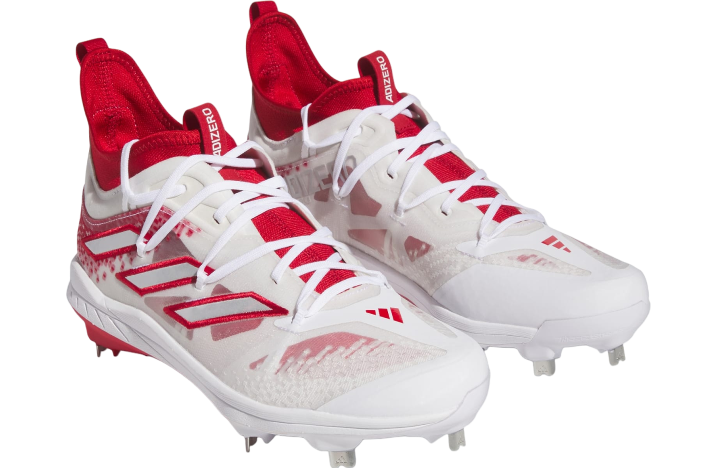 Adidas Adizero Afterburner 9 Nwv Cleats Team Power Red 2 / Silver Metallic