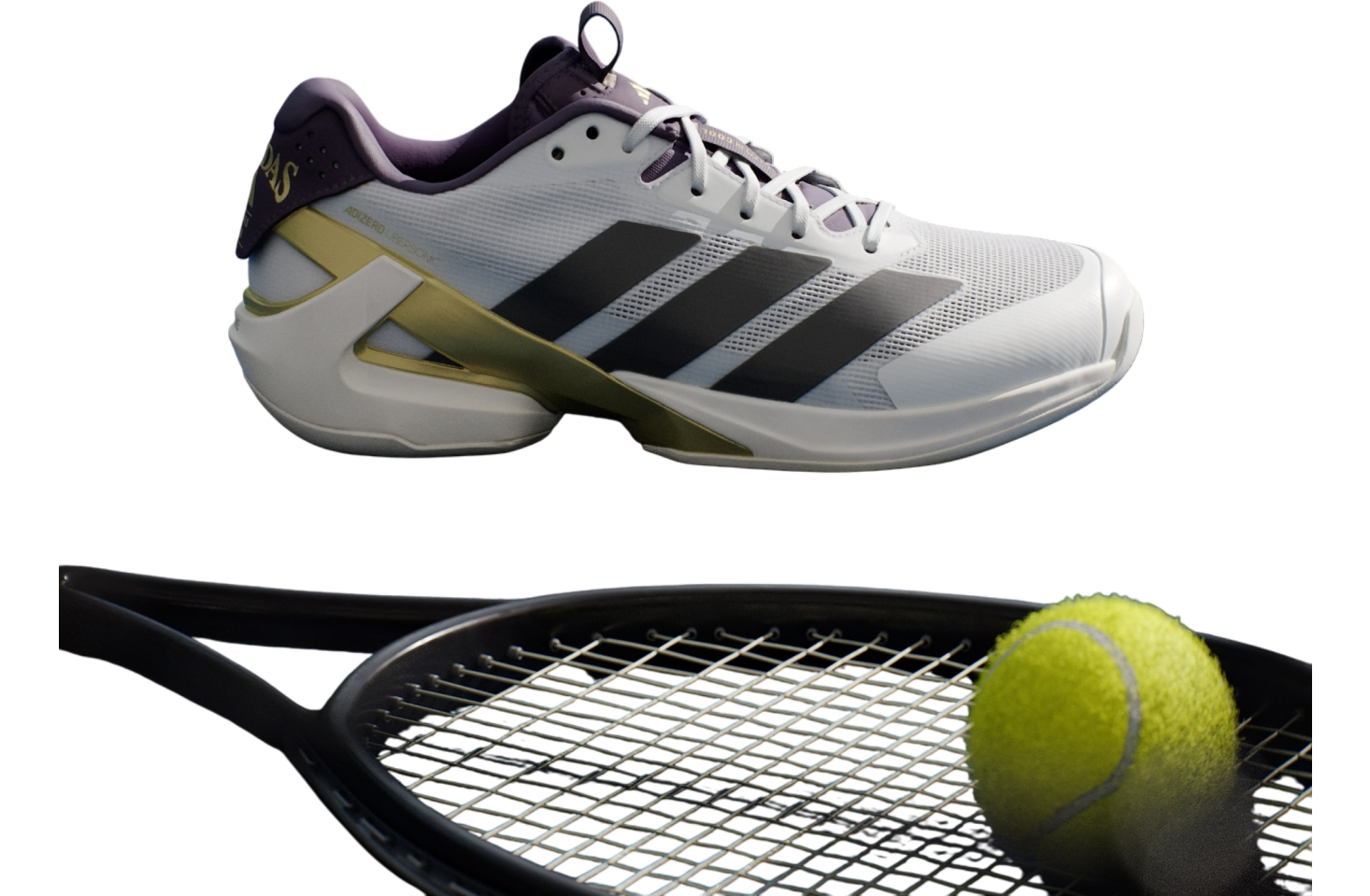 Adidas Adizero Ubersonic 5 Cloud White / Core Black / Aurora Plum