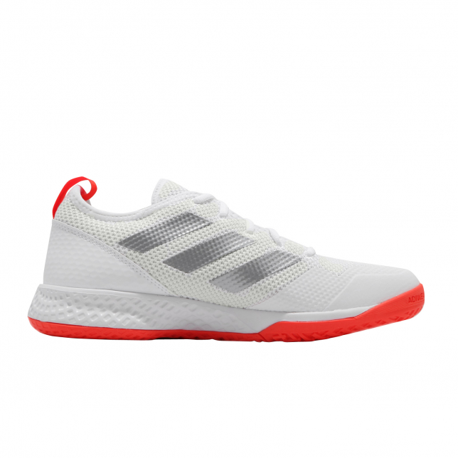 adidas Court Control Footwear White Silver Metallic Solar Red - Aug 2020 - FX7472