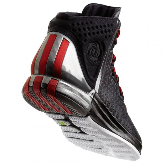 adidas D Rose 4.0 - Black / Light Scarlet / Neon Iron Metallic