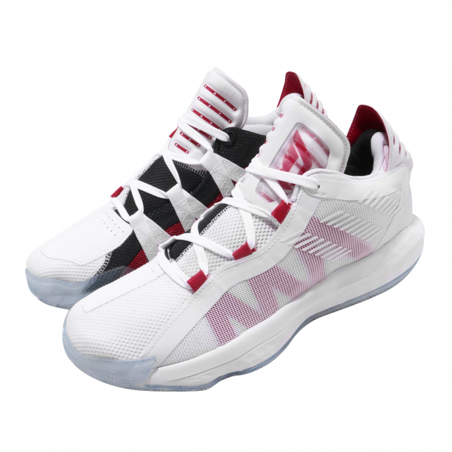 adidas dame 6 white and red