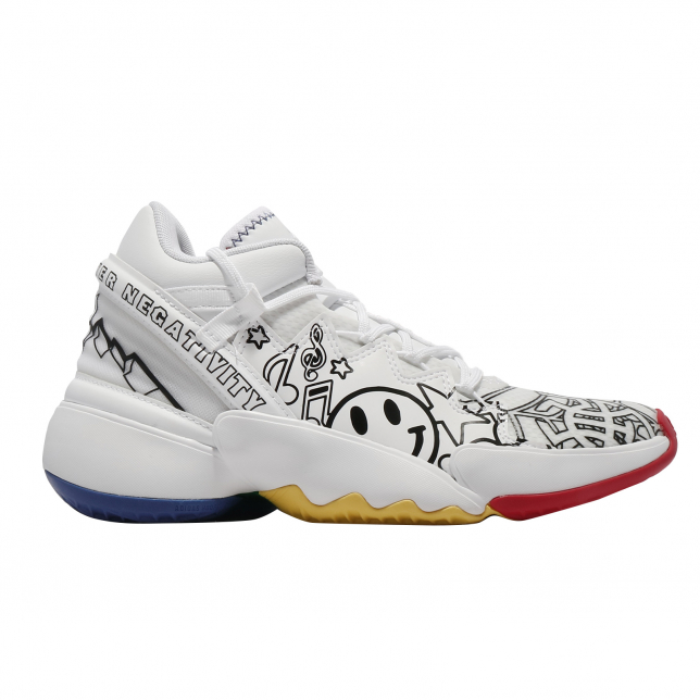 adidas DON Issue 2 GS Cloud White Red Blue