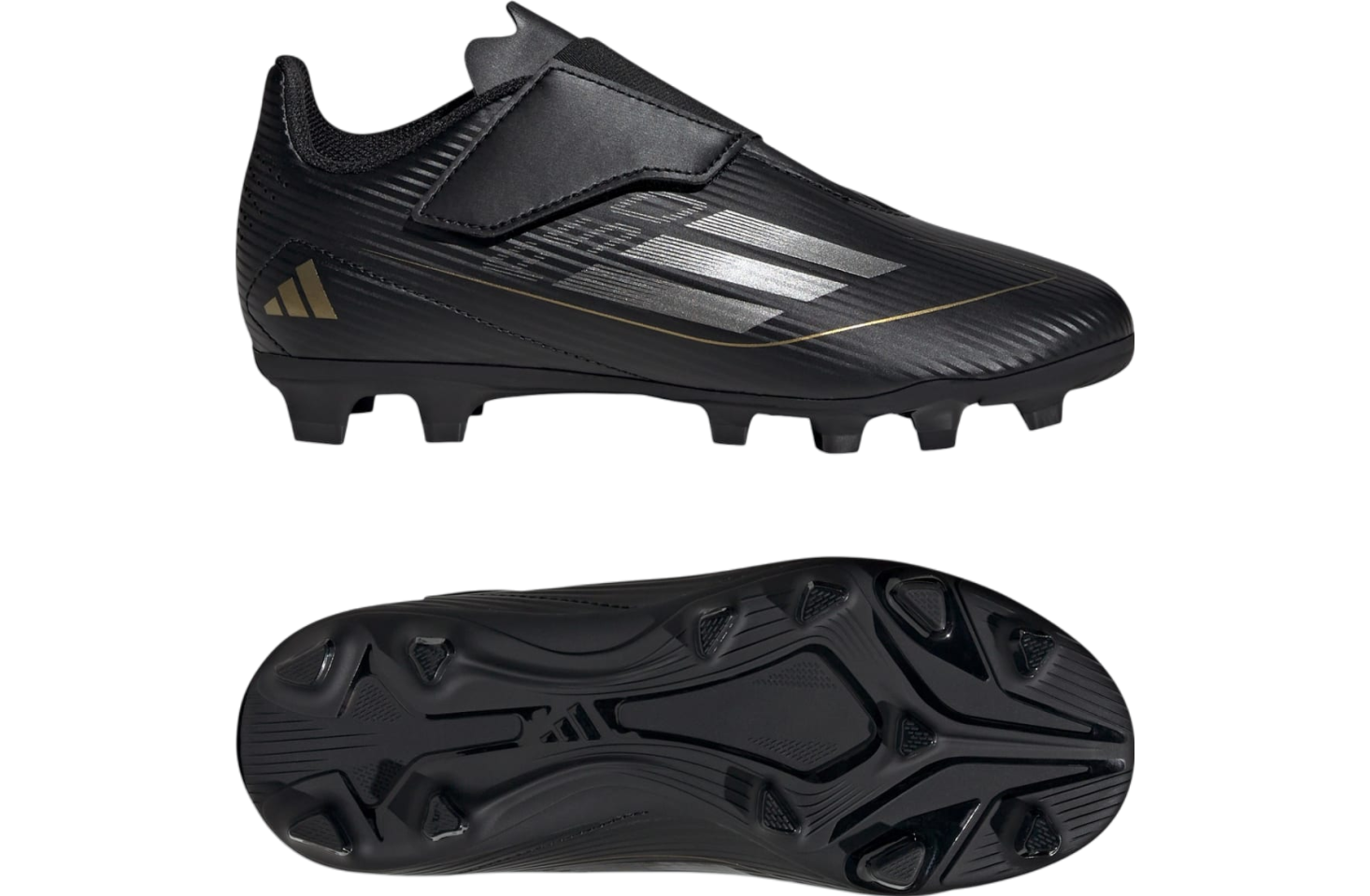 Adidas F50 Club Hook-And-Loop Multi-Ground GS Core Black / Iron Metallic