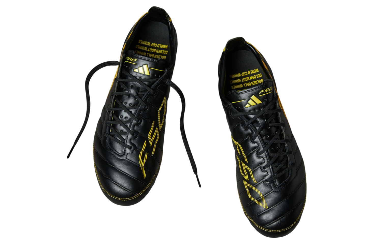 Adidas F50 Elite 2010 Leather Fg Core Black / Yellow