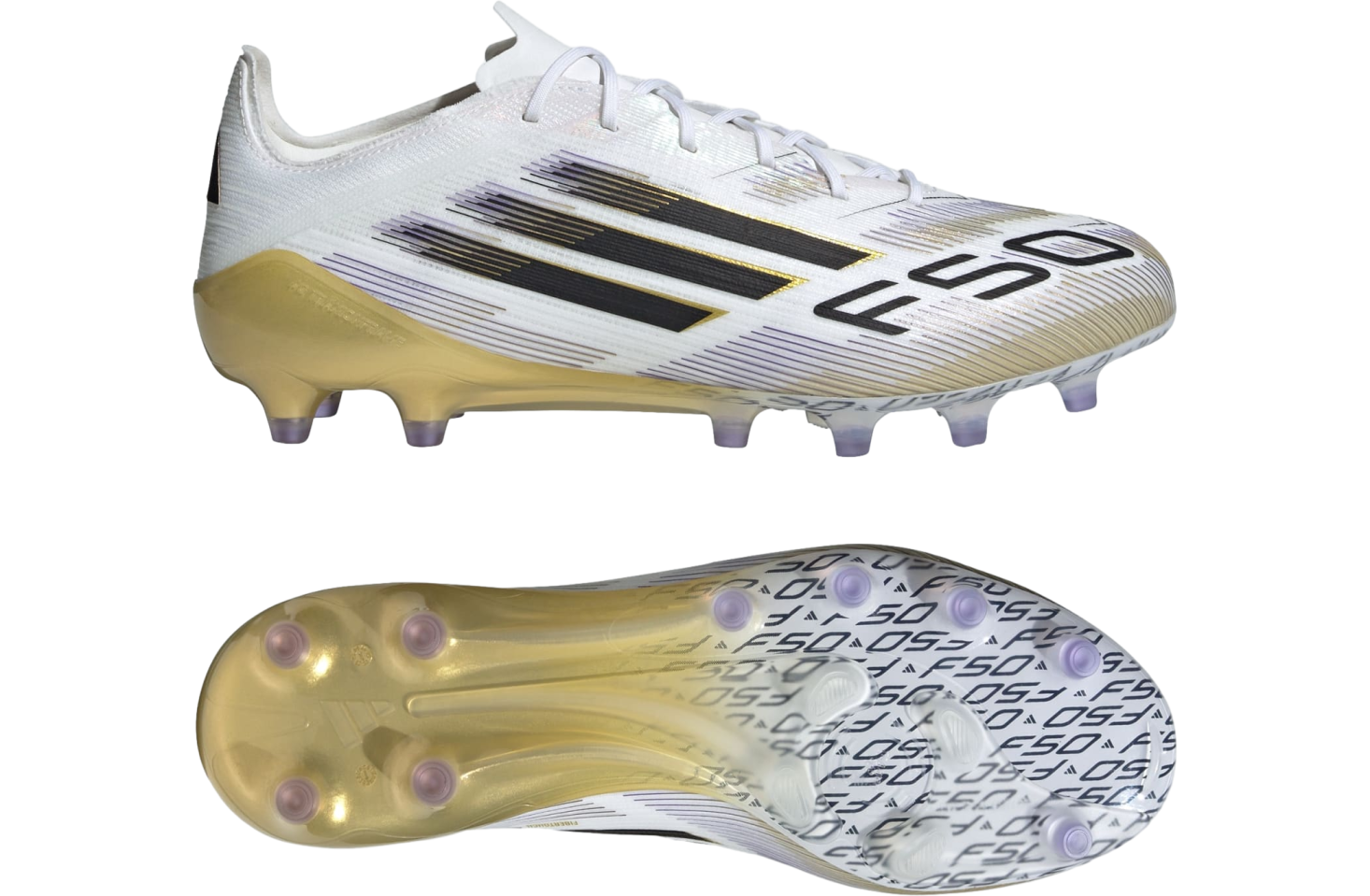 Adidas F50 Elite Ag Cloud White / Core Black / Gold Metallic