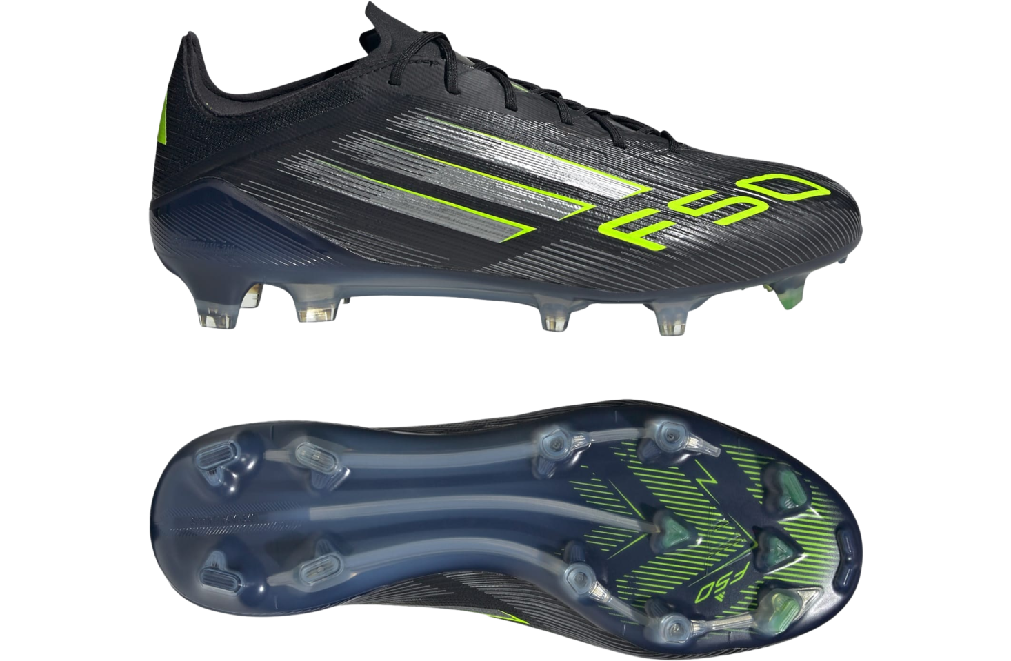 Adidas F50 Elite Fg Core Black / Iron Metallic / Lucid Lemon