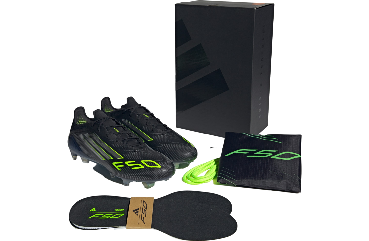 Adidas F50 Elite Fg Core Black / Iron Metallic / Lucid Lemon
