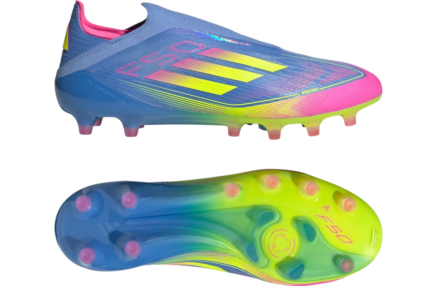 Adidas F50 Elite Laceless AG Blue Fusion / Lucid Lemon