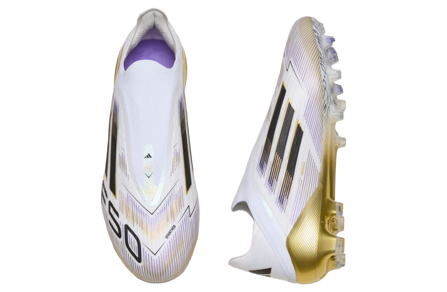 Adidas F50 Elite Laceless Fg Cloud White / Core Black / Gold Metallic