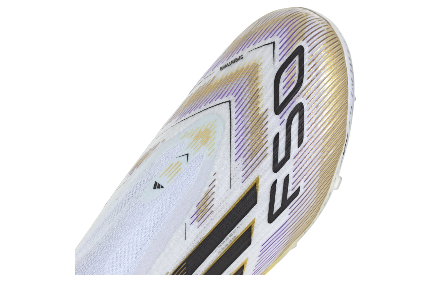 Adidas F50 Elite Laceless FG GS Cloud White / Core Black / Gold Metallic