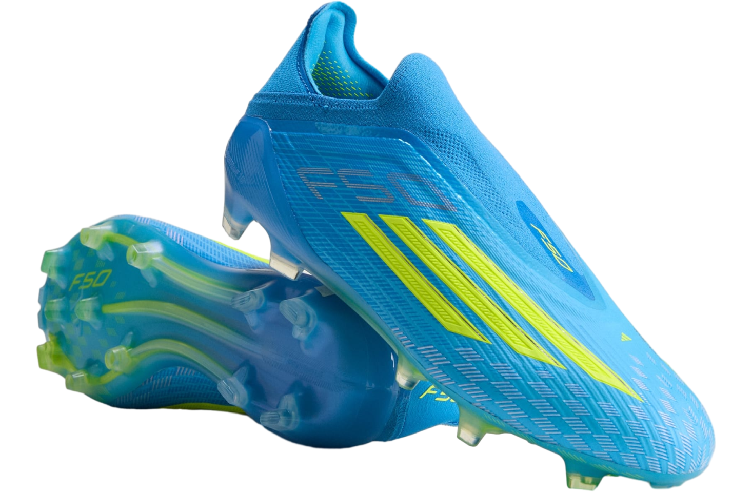 Adidas F50 Elite Laceless FG Lucid Ray Blue / Team Solar Yellow 2