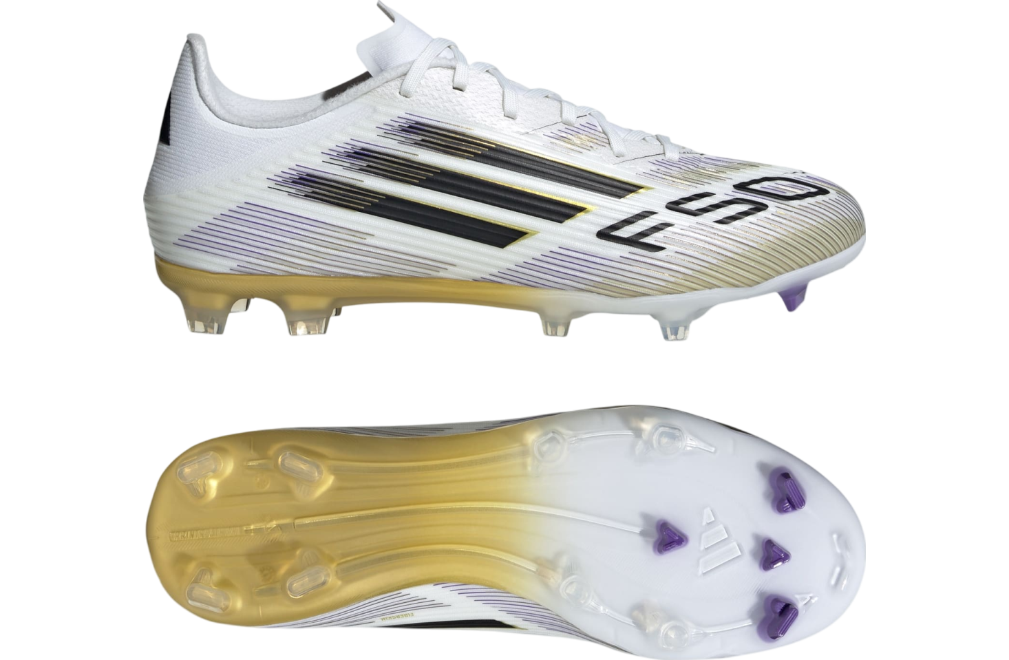 Adidas F50 League FG/MG Cloud White / Core Black / Gold
