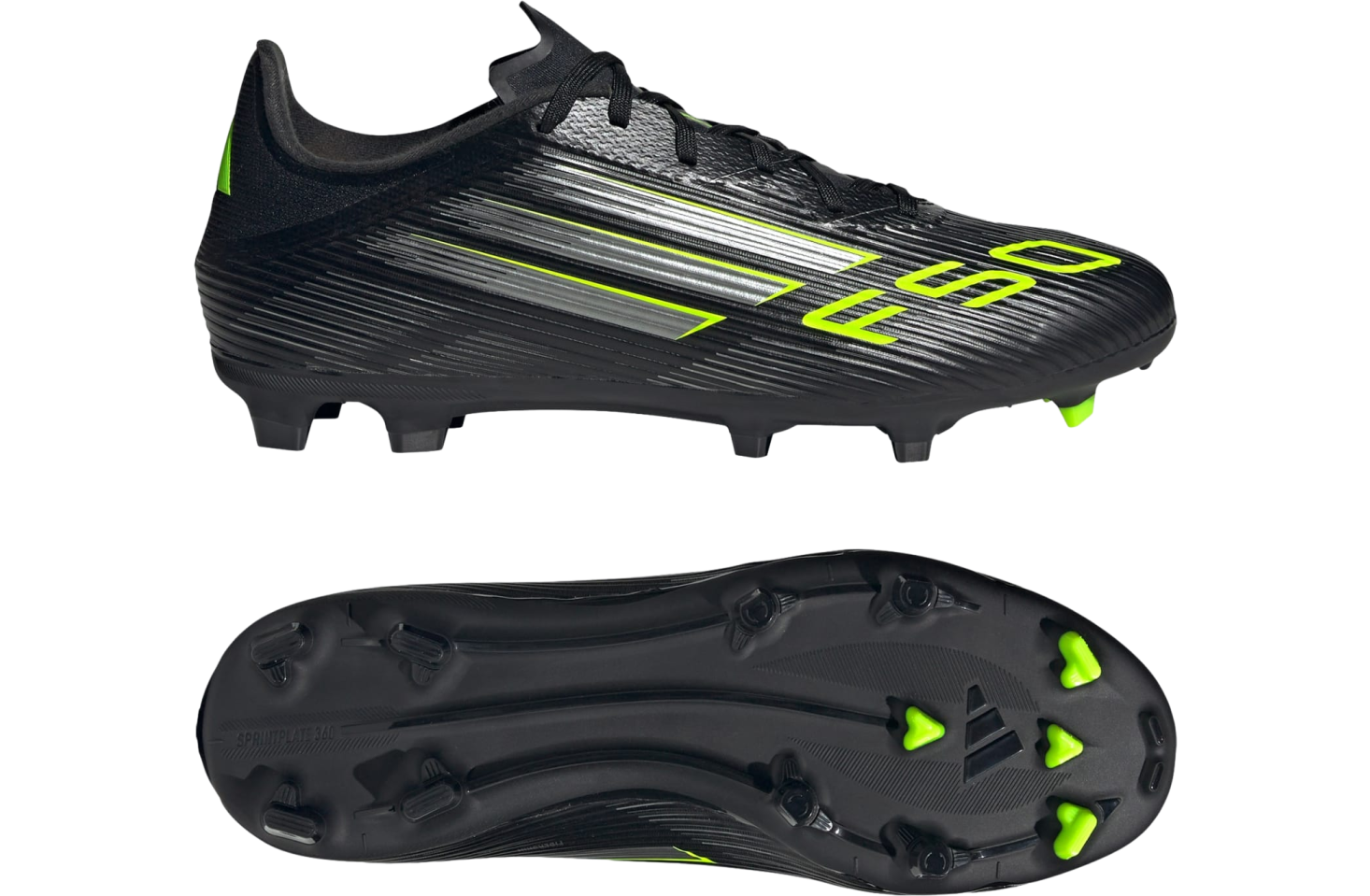 Adidas F50 League Fg/mg Core Black / Iron Metallic / Lucid Lemon