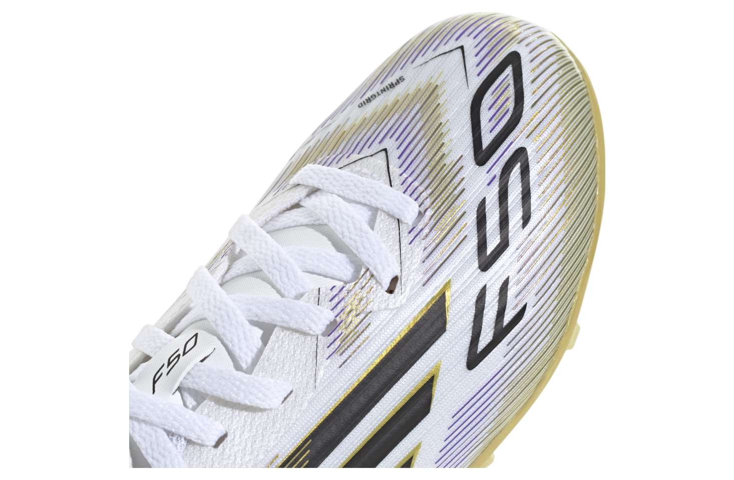 Adidas F50 League FG/MG GS Cloud White / Core Black / Gold Metallic