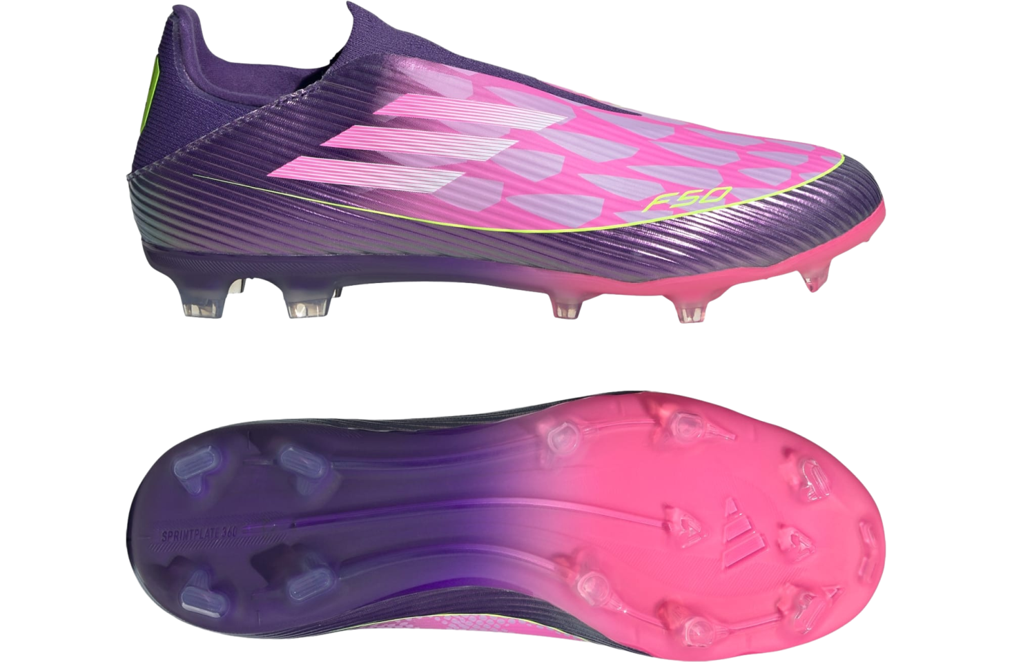 Adidas F50 League Laceless FG Football Purple / Cloud White