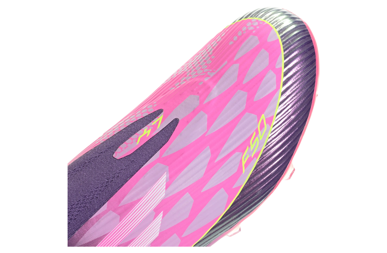 Adidas F50 League Laceless FG Football Purple / Cloud White