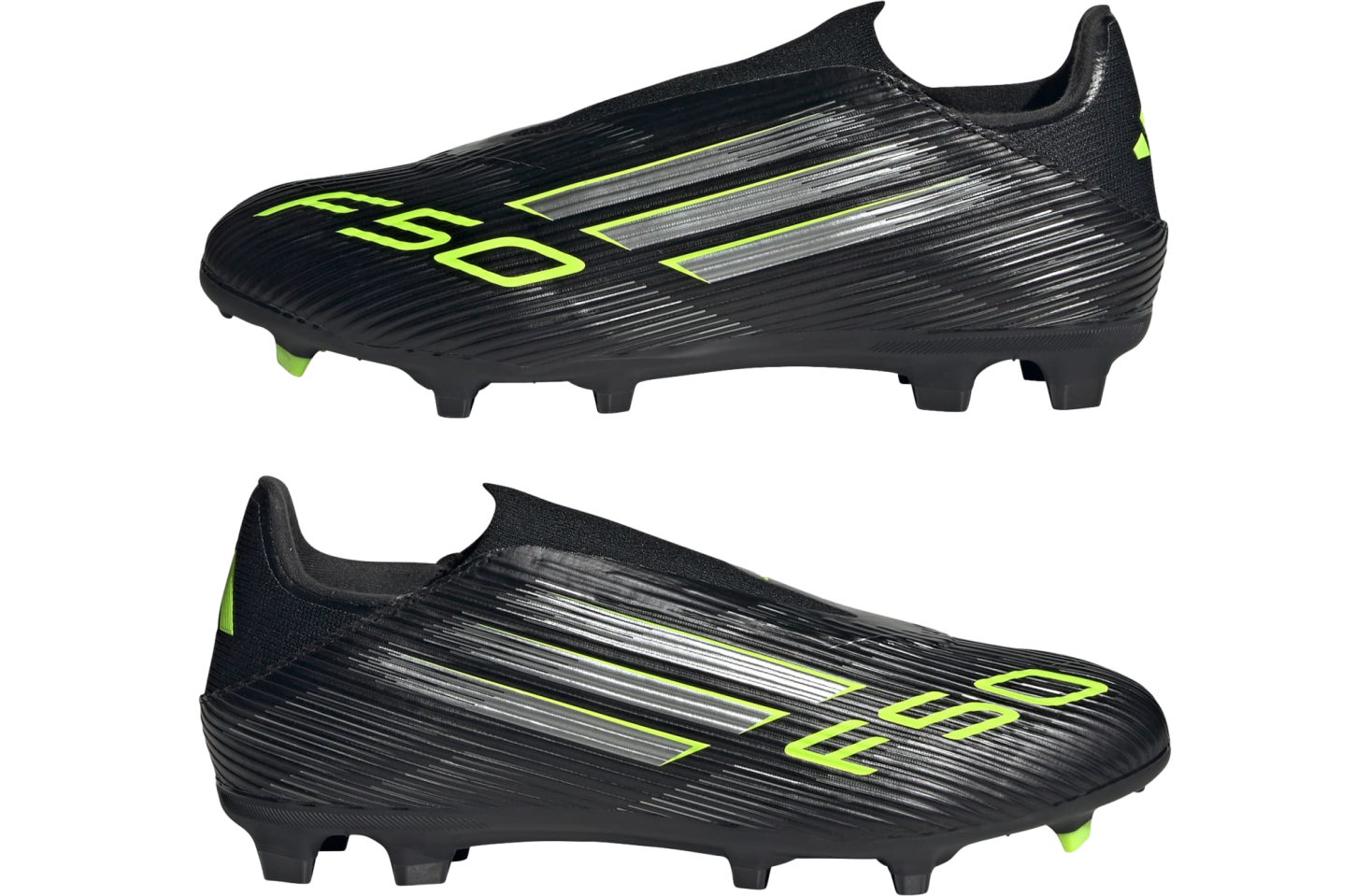 Adidas F50 League Laceless Fg/mg Core Black / Iron Metallic / Lucid Lemon