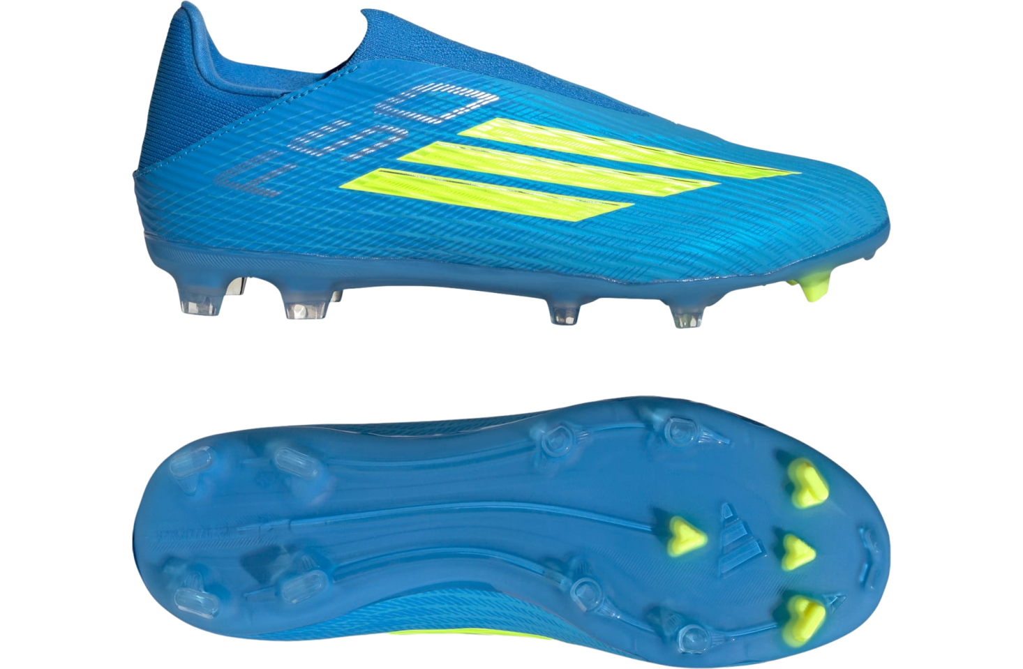 Adidas F50 League Laceless FG / Multi Ground Lucid Ray Blue / Team Solar Yellow 2