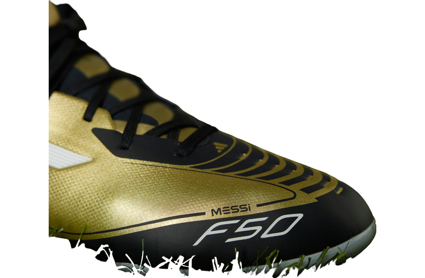 Adidas F50 League Messi FG/MG  soccer Gold Metallic / Cloud White