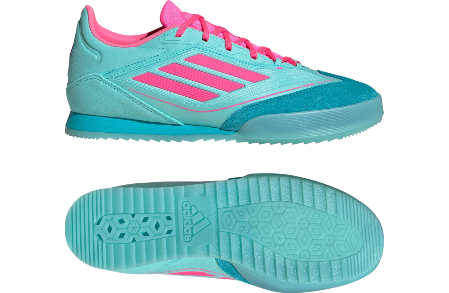 Adidas F50 Messi Freestyle Indoor Soccer Flash Aqua / Lucid Pink