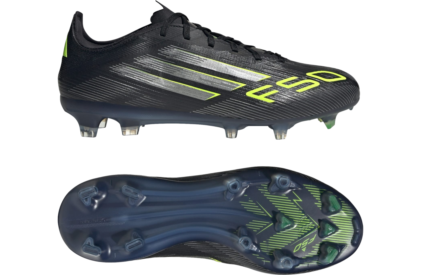 Adidas F50 Pro Fg Core Black / Iron Metallic / Lucid Lemon