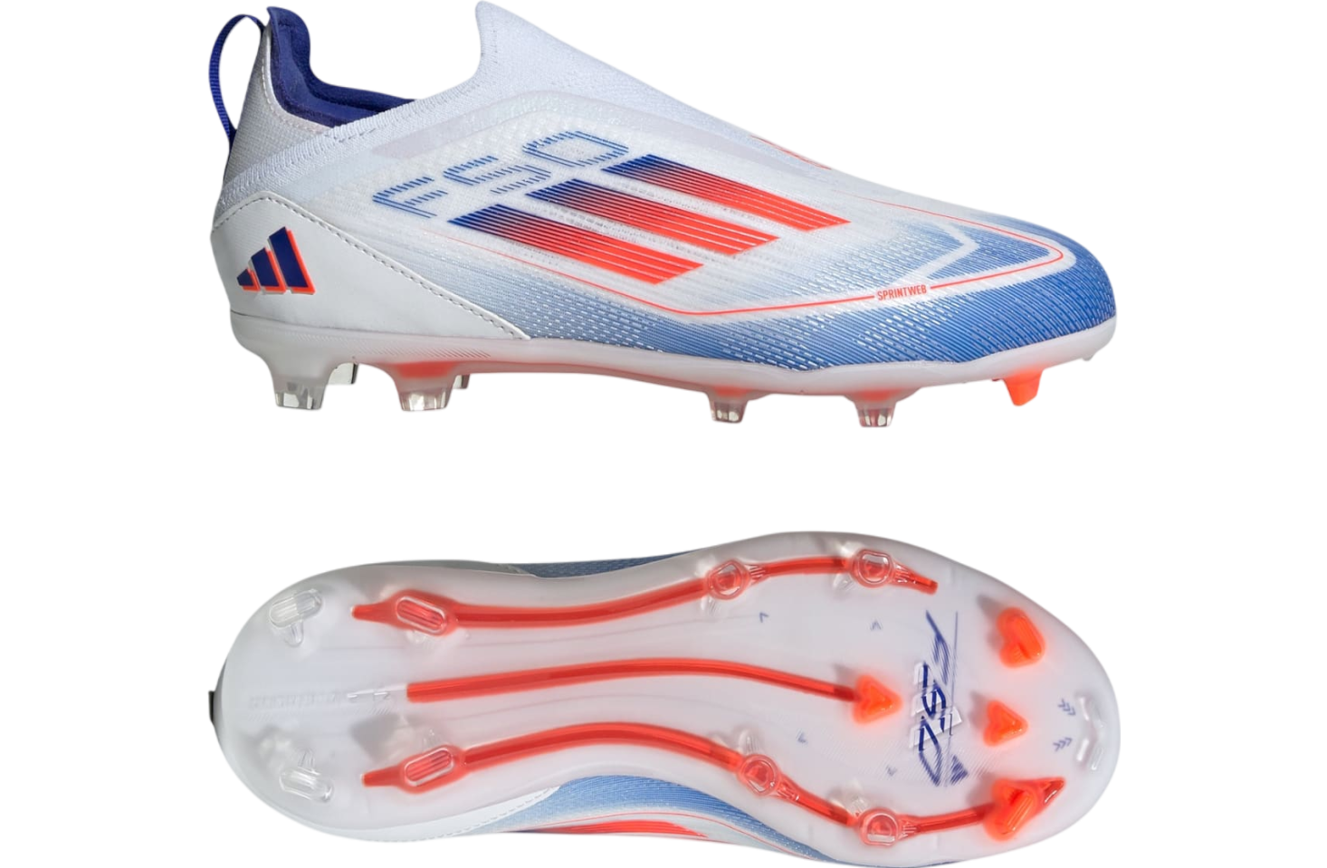 Adidas F50 Pro Laceless FG GS Cloud White / Solar Red