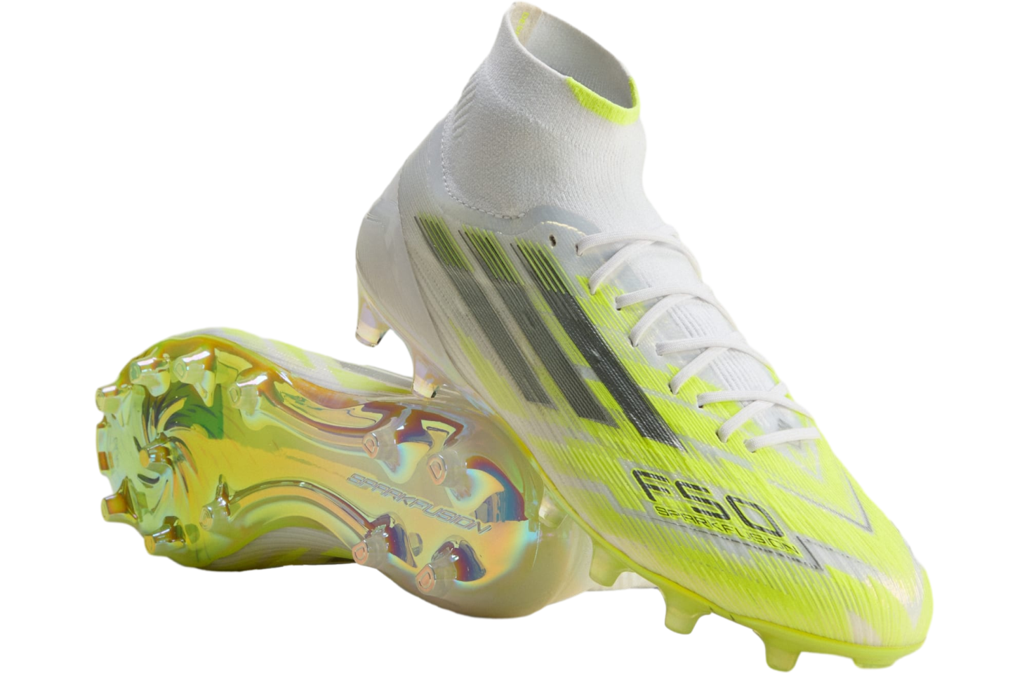 Adidas F50 Sparkfusion Elite Mid Cut FG / Artificial Ground WMNS Cloud White / Iron Metallic