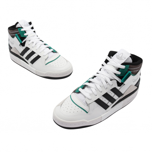 adidas Forum Exhibit Mid Footwear White Core Black Green - Oct 2021 - H01921