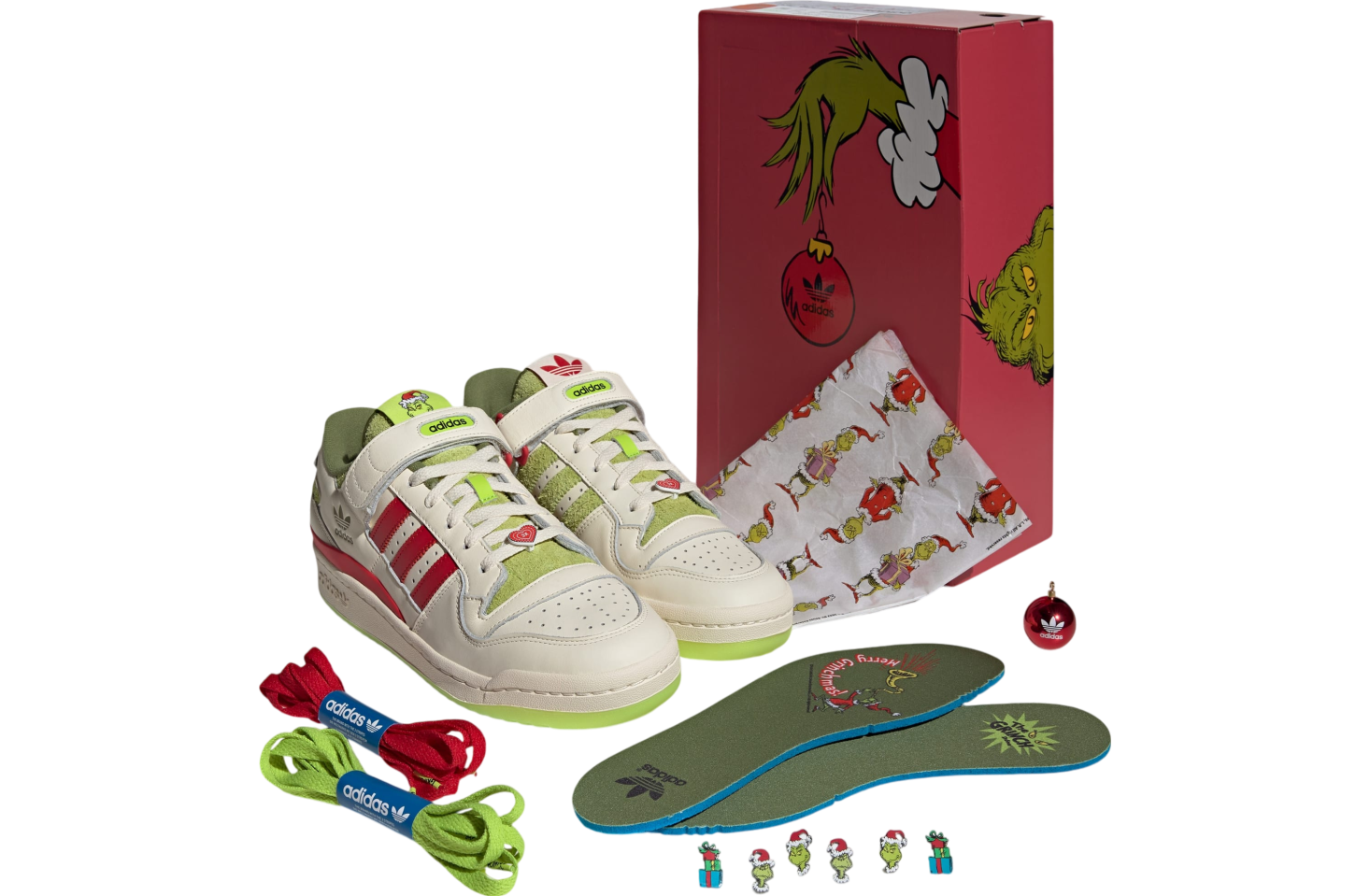 Adidas Forum Low x The Grinch Cream White / Collegiate Red