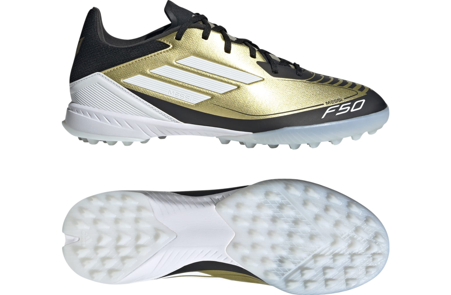 Adidas Messi F50 League Turf Gold Metallic / Cloud White