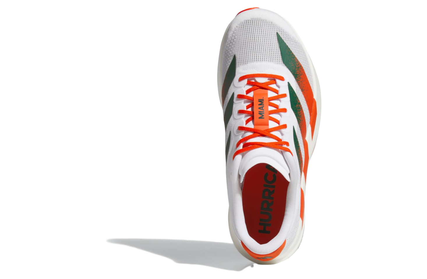 Adidas Miami Hurricanes Adizero Evo SL Cloud White / Dark Green