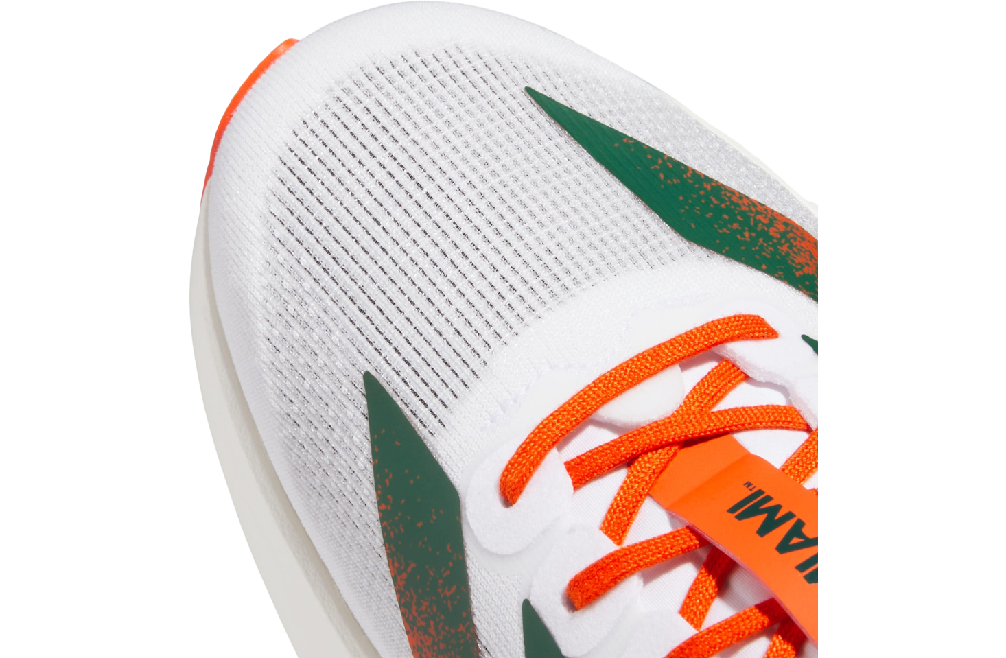 Adidas Miami Hurricanes Adizero Evo SL Cloud White / Dark Green