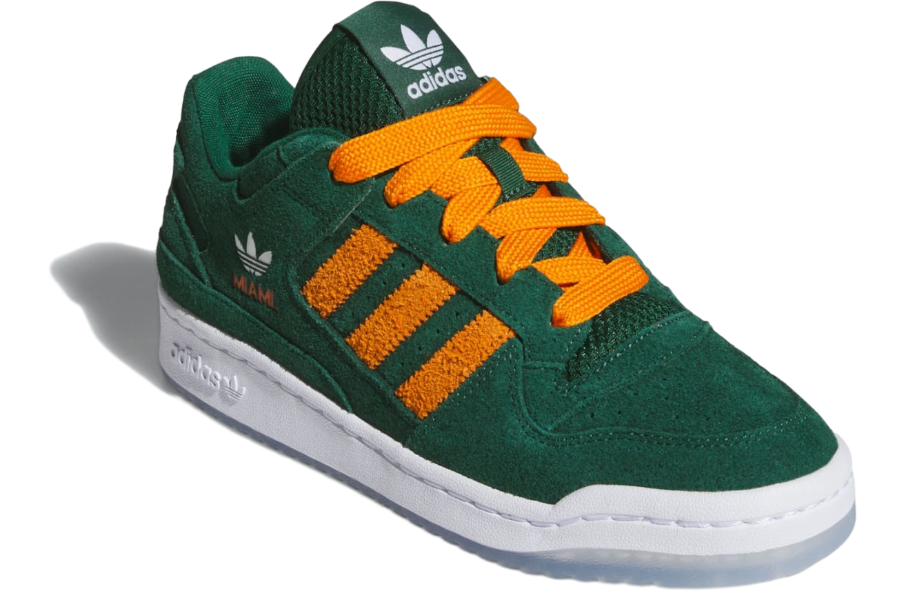 Adidas Miami Hurricanes Forum Low Cl Dark Green / Cloud White