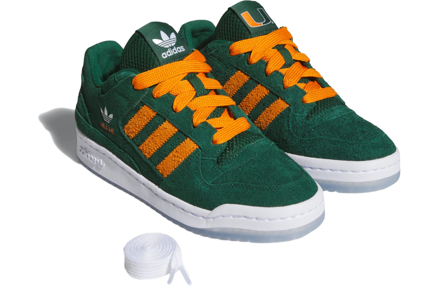 Adidas Miami Hurricanes Forum Low Cl Dark Green / Cloud White