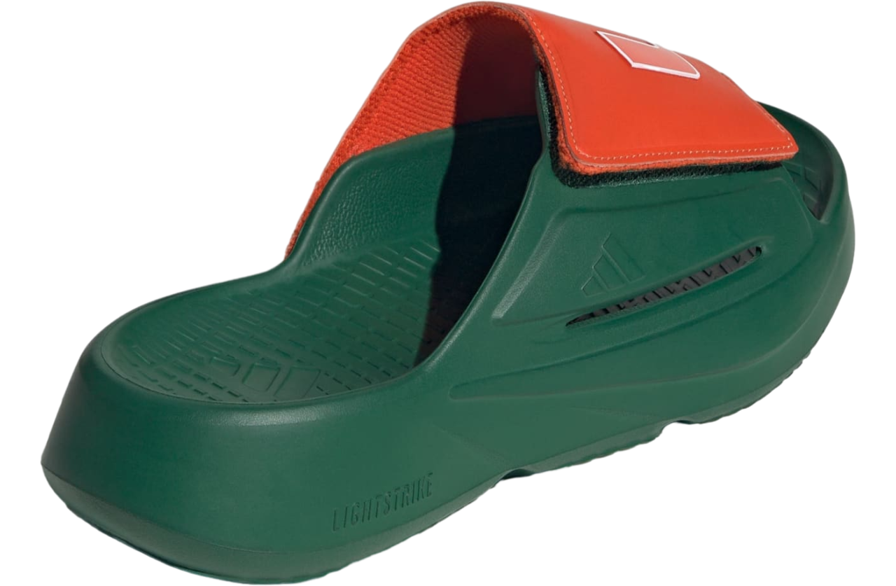 Adidas Miami Hurricanes Lightblaze Slide Dark Green / Collegiate Orange