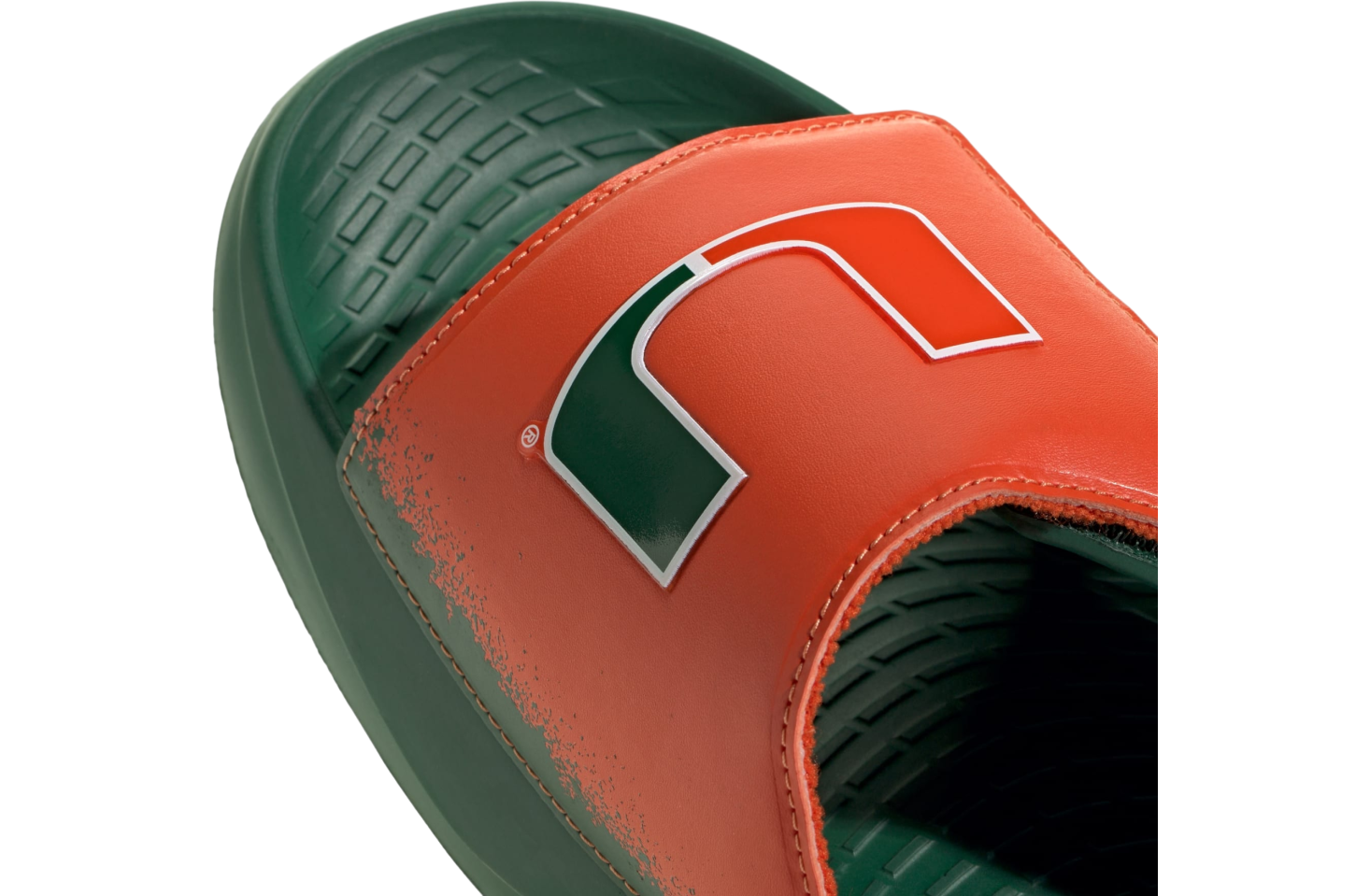 Adidas Miami Hurricanes Lightblaze Slide Dark Green / Collegiate Orange