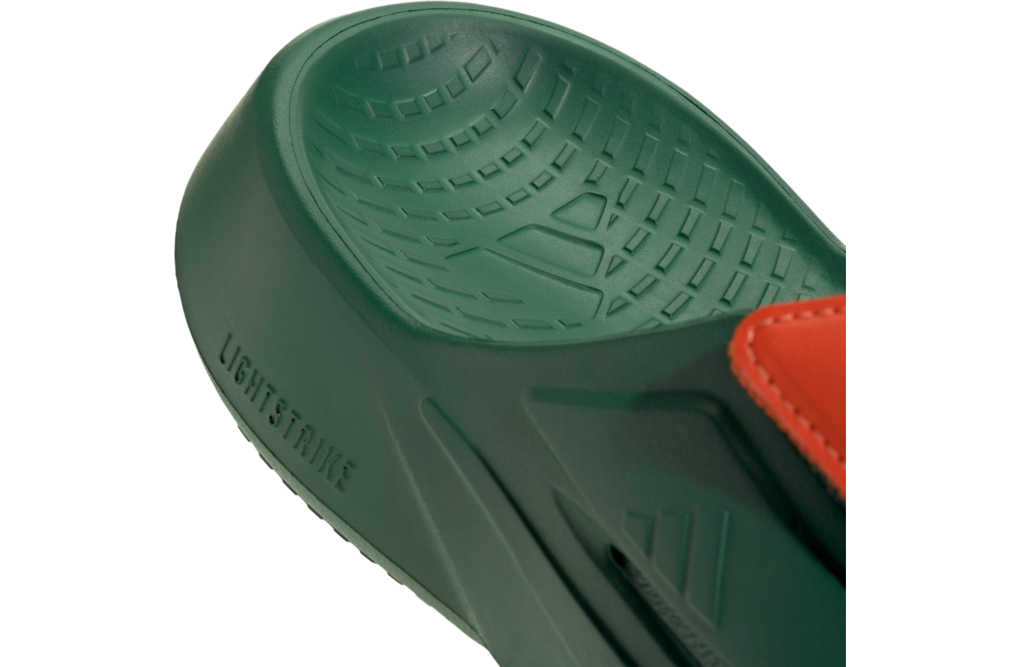 Adidas Miami Hurricanes Lightblaze Slide Dark Green / Collegiate Orange