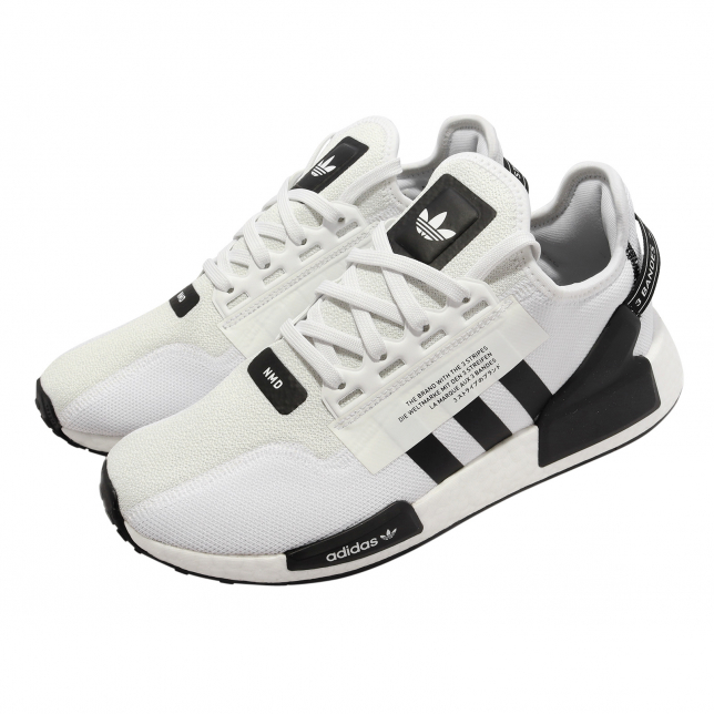 Adidas Originals NMD R1 V2 Cloud Script White Core Black Shoes Mens Sz 13  GX1116