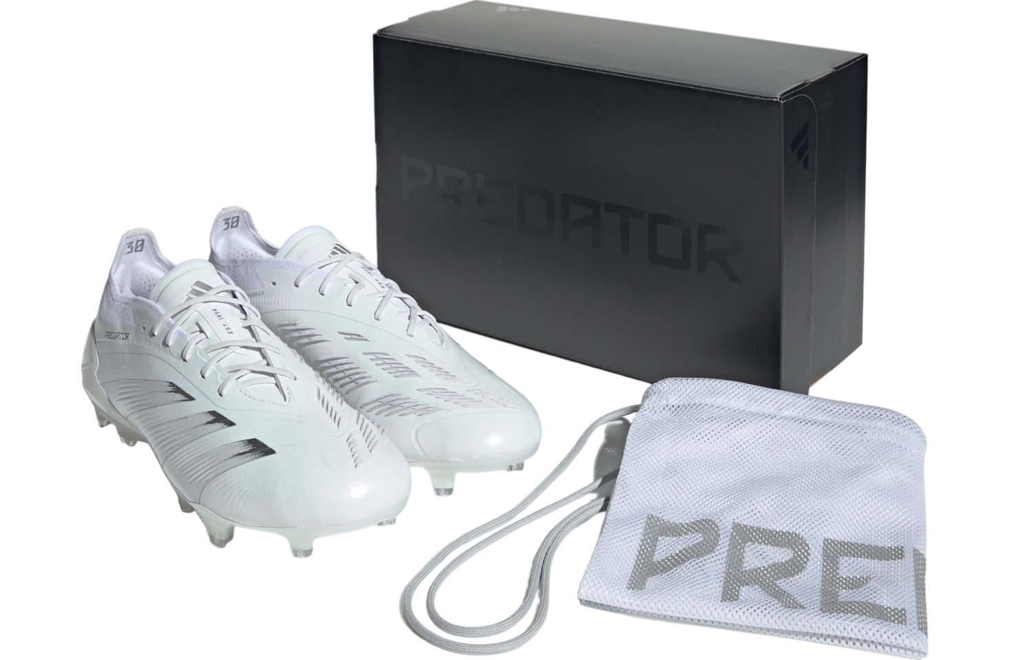 Adidas Predator 24 Elite Low FG Cloud White / Silver Metallic