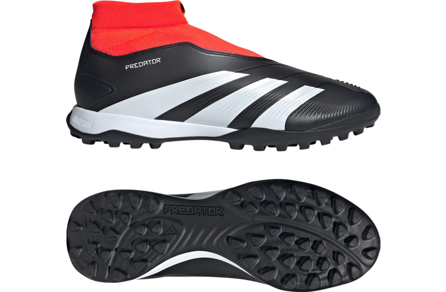 Adidas Predator 24 League Laceless Turf Soccer WMNS Core Black / Solar Red