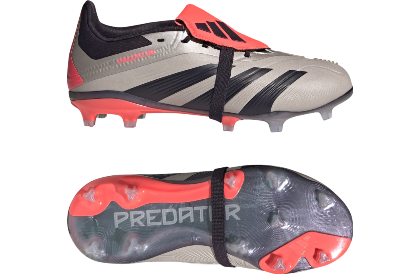 Adidas Predator Elite Fold-Over Tongue FG GS Platinum Metallic / Aurora Black